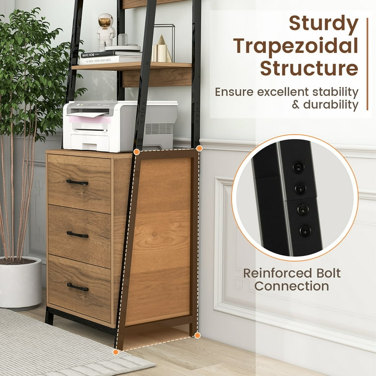 Gymax Ladder Bookshelf Tall Bookcase w/ 3 Open Shelves Gymax Ladder Bookshelf Tall Bookcase w/ 3 Open Shelves