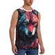 thumbnail image 2 of Fotbe Red Flame Wolf Head Men's Camiseta sin Mangas Estampada para Hombres, Playera Casual para Gimnasio, Entrenamiento, Playa-Medium, 2 of 7