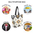 thumbnail image 7 of FORMRS Womens Canvas Tote Bag with Zipper Inner Pocket Shoulder Handbag, White and Black, 7 of 7