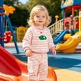 thumbnail image 6 of Soepste Clothes For Kids Little Kid Stripe Golf Patch Long Sleeve Top Drawstring Pants Breathable Casual Suit（Pink,6-12 Months）, 6 of 7