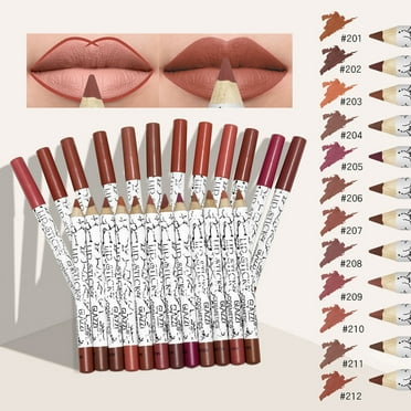 TUTUnaumb 12 PCS Lip Liner Pencil Set, Long-Lasting Matte LipLiner, Smooth and Soft Creamy Lip Liner Crayon, Rich Lip Color, Lip Makeup Gift for Women-Multicolor