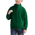 thumbnail image 3 of Cethrio Boys Sweatshirts with Zipper, Fashion Loose Fit Stand-up Collar Casual Long Sleeve Tops Green Size 14, 3 of 8