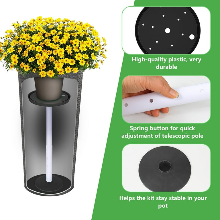 BinKFF Adjustable Plant Risers for Inside Pots, 11-17" Rise Planter Insert  Filler for Large Pots, Plant Lift Inserts Flower Pot Risers for Indoor ...