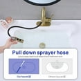 thumbnail image 4 of Bathroom Sink Faucet with Pull Down Sprayer, Brushed Gold Single Handle Pull Out Faucet with Pop-Up Drain, 1 or 3 Hole Laundry Bar Basin Faucet with Deck Plate, KBL-7002BG-CL, 4 of 16