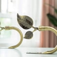 thumbnail image 4 of Leaf Shaped Curtain Holdbacks 2pcs, Handmade Metal Curtain Side Holders for Wall, Curtain Tieback Hook Pull Backs for Drapes Window Home Decoration (Antique Brass), 4 of 7