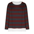 thumbnail image 3 of Fancifize Women's Oversized Sweatshirt Crew Neck Cute Striped Loose Pullover Top Casual Long Sleeve Fake Two-Piece Fall Fashion Y2k Outfits, 3 of 5