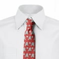 thumbnail image 2 of Christmas Necktie, Pine Trees Doodle Pastel, Dress Tie, 3.7", Dark Coral Mint Green, by Ambesonne, 2 of 3