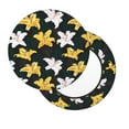 thumbnail image 2 of KLL Lilies Flowers Round Bar Chair Cushion Cover ,Bar Stool Protector with Elastic, Soft Washable, 2 of 6