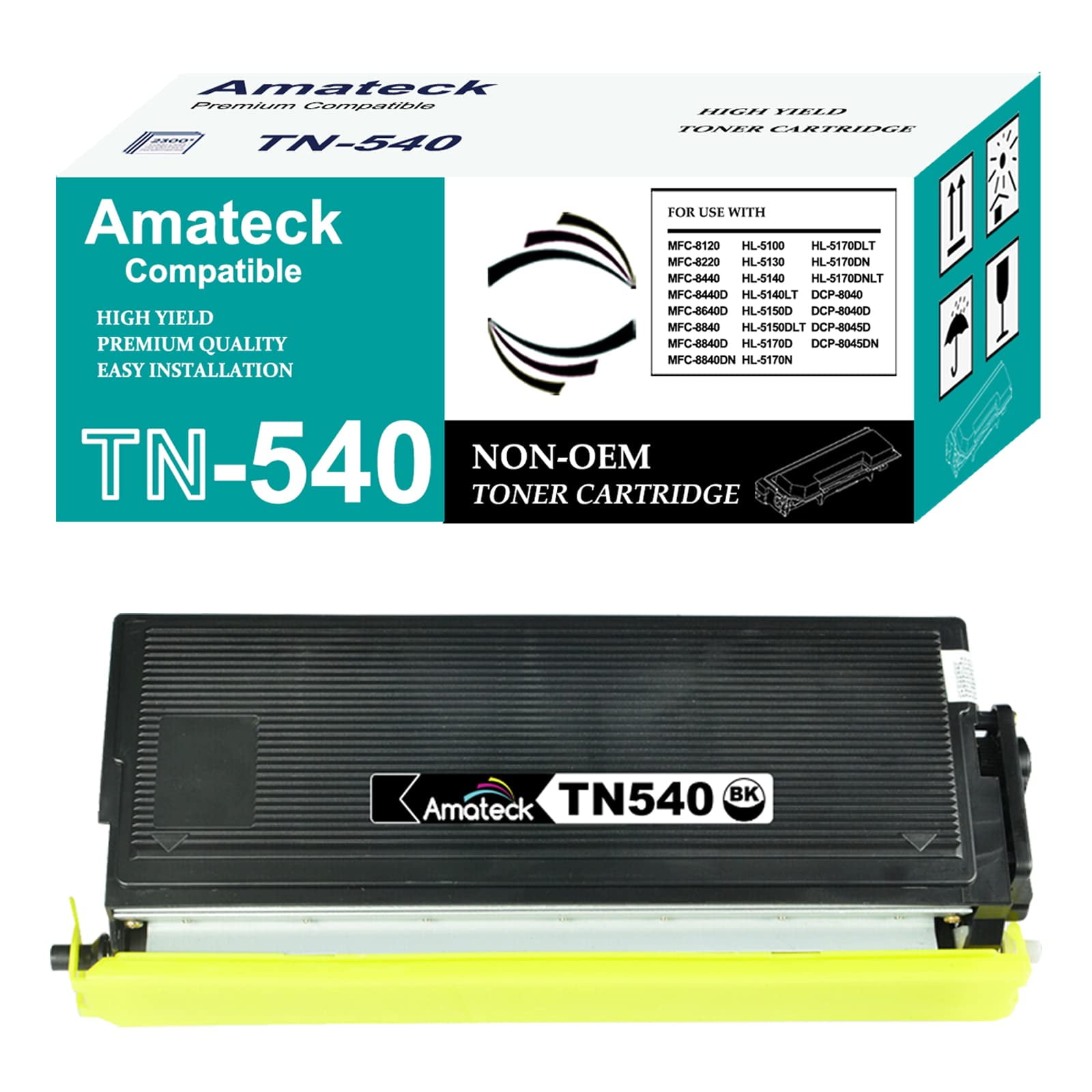 miles torsdag Barry Amateck Compatible Toner Cartridge Replacement for Brother TN540 Black 1  Pack for MFC-8120, MFC-8220, MFC-8440, MFC-8840, HL-5100, HL-5130, HL-5140,  HL-5170D, DCP-8040, DCP-8045D, DCP-8045DN - Walmart.com
