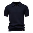 thumbnail image 1 of pstuiky camisetas para hombre, Suéter informal de manga corta con cuello vuelto, cómodo y liso para hombre camisas casuales para hombre l, 1 of 4