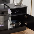 thumbnail image 2 of Merluxy 80" TV Stand with 40" Fireplace Large Modern Wood Texture Media Entertainment Center with Highlight Cabinet for TVs up to 90", 80"es, Black, 2 of 8