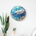 thumbnail image 4 of 12 Inch Wall Clock Battery Operated Silent Clock Decorative for Office, Kitchen, Outdoor, Living Room，Marine Sea Life Underwater World Dolphin Coral Reef Plant Painting, 4 of 4