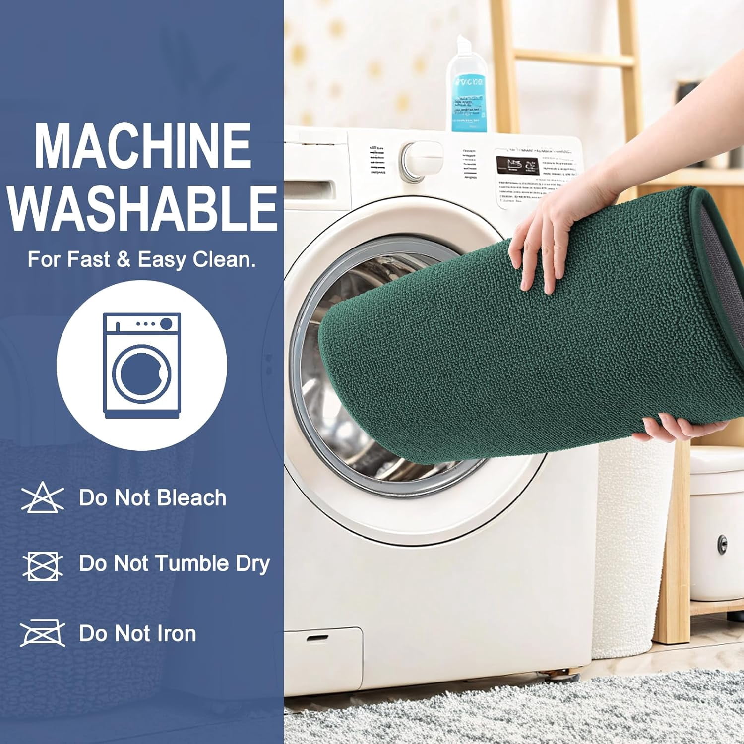 Thick Memory Foam Bath Mat Rug 24x16, Extra Soft Absorbent Bathroom Rug, Quick Dry Bath Mats, Non-Slip, Machine Washable Carpet for Bathroom, Tub and Shower, Home Decor Accessories, Beige