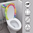 thumbnail image 3 of HELLHERO Rainbow Santa Claus Pattern Universal Toilet Dust Cover Set & Reusable Stretch Adjustable with 2 Piece Set Bathroom Toilet Lid Cover, 3 of 8