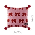 thumbnail image 3 of Japceit Christmas Bow Throw Pillow, Red Holiday Decorative Cushion with Bow Design, Soft Pillow for Sofa, Chair and Seasonal Home Decor, 3 of 6