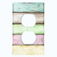 thumbnail image 2 of Metal Light Switch Plate Outlet Cover (Image Of Colorful Wooden Fence FEN002), 2 of 14