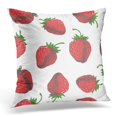 thumbnail image 1 of BSDHOME Housse de Coussin Vintage Fraise Florale avec Baies Rouges Blanches Croquis 20x20 Pouces, 1 of 1