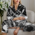 thumbnail image 6 of Lsque Seamless Pattern With Skulls Pattern Long Sleeve Pajama Set for Women - Soft 2-Piece Sleepwear and Loungewear Set with Pockets, Comfy Nightwear-Medium, 6 of 7