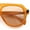 Orange - Beige, variant on Retro Vintage Vibe Unique Horned Hinge Thick Plastic Racer Sunglasses Black - Beige