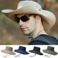 Men Sun Hat Wide Brim Breathable Mesh Drawstring Packable Windproof Sun