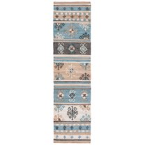 SAFAVIEH Kilim Elsie Tribal Runner Rug, Blue/Ivory, 2'3" x 9'