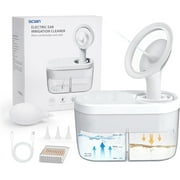 Scian Electric Ear Wax Removal Kit, Ear Irrigation Cleaner Tool, Safe and Effective Earwax Removal Kit with 4 Cleaning Modes for Adult Kid Family, White Ear Cleaning Kit with Automatic Sewage System