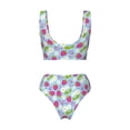 thumbnail image 6 of Rocae Strawberry And Flowers for Bikini Set for Women Two Piece Sexy High Swimsuits Split Crossover Bikini X-Large, 6 of 9