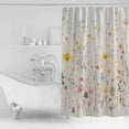 thumbnail image 4 of Country Wildflowers Shower Curtains for Bathroom Waterproof Fabric Bath Curtains Decor Bath Tub Curtain Spring Rustic Vintage Botanical Decorative Shower Curtain Sets with 12 Hooks, 72x72 Inch, 4 of 6