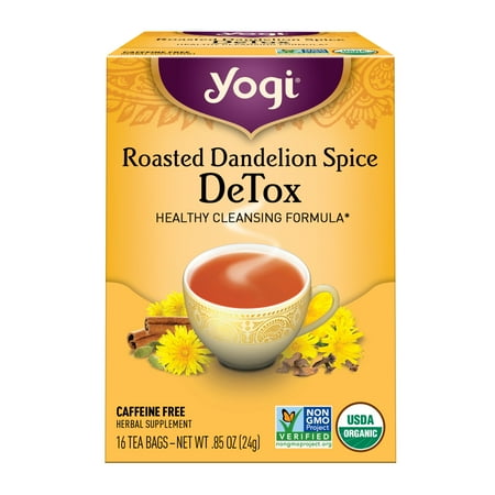 Yogi Tea Roasted Dandelion Spice DeTox, Organic Herbal Tea Bags, 16 Count