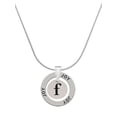 thumbnail image 1 of Delight Jewelry Silvertone Disc 1/2'' Initial - f - Joy Ring Charm Necklace, 18", 1 of 4
