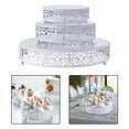 thumbnail image 4 of 3 soportes redondos para tartas, bandeja para servir, soporte para postres para decoración de cumpleaños, color blanco Zulema Puesto de pasteles, 4 of 8