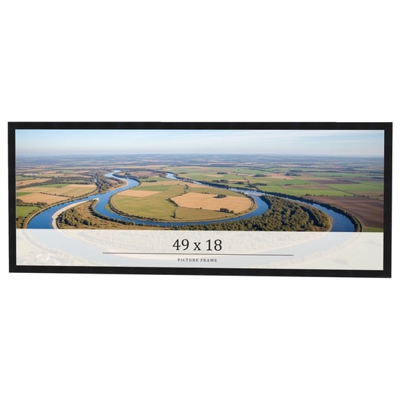 49x18 Frame Black Real Wood Picture Frame Width 0.75 inches | Interior Frame Depth 0.5 inches |