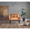 thumbnail image 3 of Sona Futon Love Seat Mustard Stylish & Compact Metal Futon Loveseat 2 Seater Convertible Sofa Helper Perfect for Small Spaces, 3 of 7