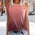 thumbnail image 2 of Ladies Solid Color Vest Sleeveless Summer T Shirt Round Neck Top, 2 of 4
