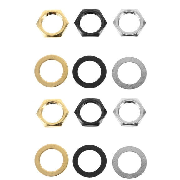 Qiysamall 12 Sets Input Jack Socket Guitar Output Socket Nut Electric Guitar Socket Nut
