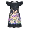 thumbnail image 4 of Cute Easter-print Dress With Small Flying Sleeves For Children Aged 3-10 In Summer, 4 of 9