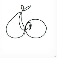 Canvas Wall Art - Line and Brush 'Still Life Pear and Apple' Wall Art for Living Room, Bedroom, or Office Décor by Trademark Fine Art - 18 x 24 Inches