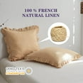 thumbnail image 2 of Simple&Opulence 100% Linen Stone Washed Euro Sham with Ruffle 26x26 Inch Pillow Cover Set of 2, Home Decoration Pillow Soft and Breathable - Sand, 2 of 6