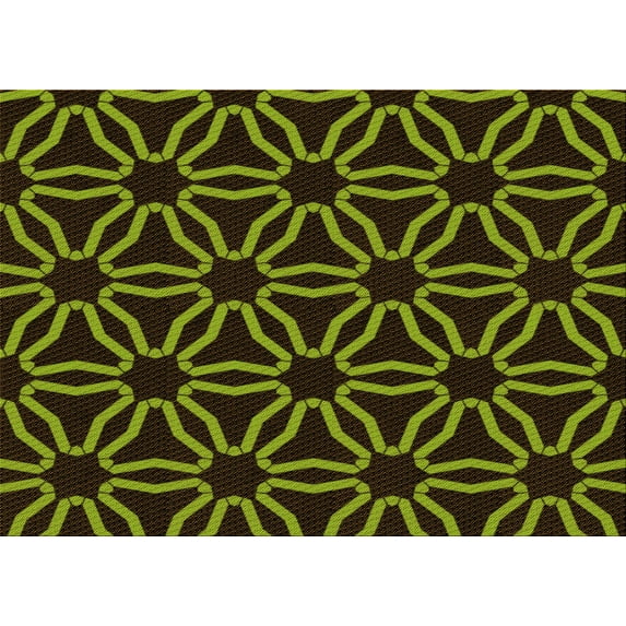 Ahgly Company Machine Washable Indoor Rectangle Transitional Dark Yellow Green Area Rugs, 7' x 9'