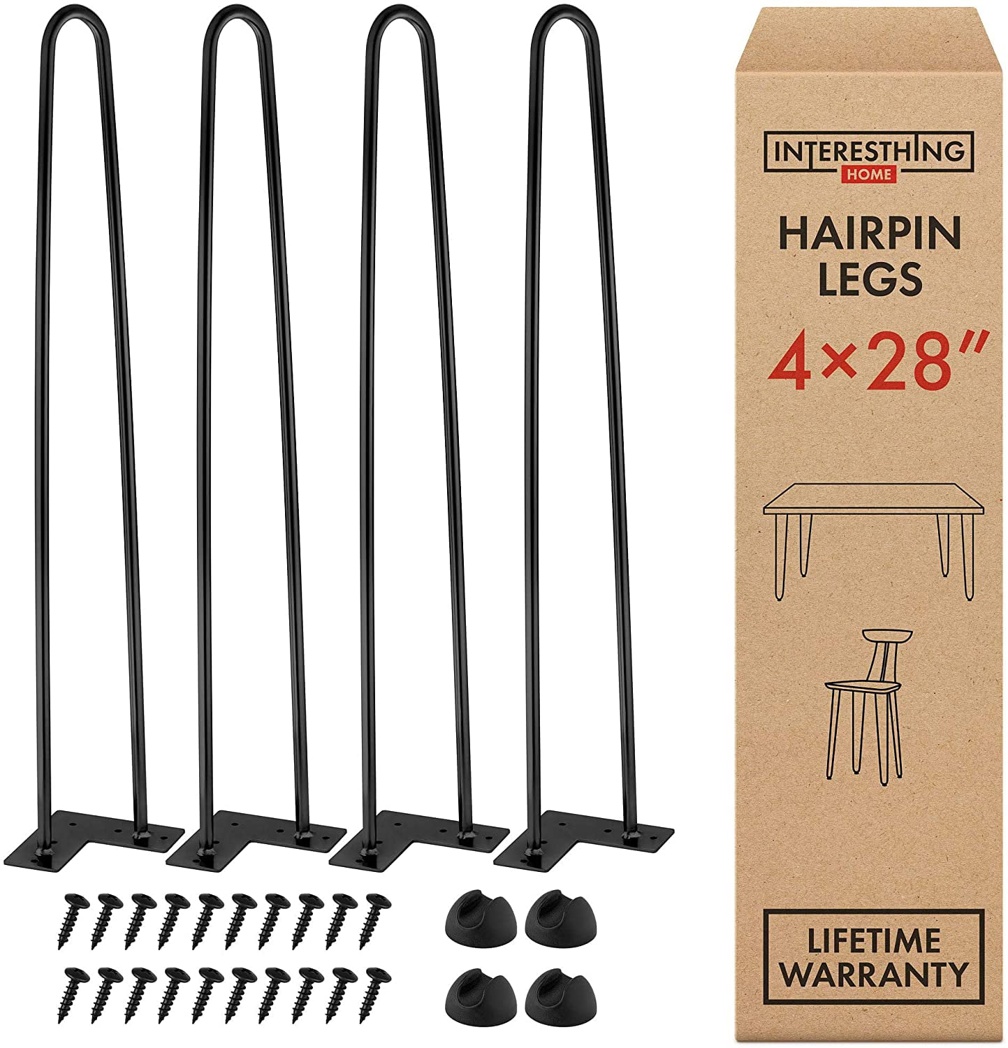 28" Hairpin Legs Steel Rod Heavy Duty Furniture Leg Table Coffee Table Home 