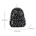 thumbnail image 2 of HUISZJ Bow Print School Backpack, Creative Preppy College Backpack, Middle School Bag for Travel Commute Work (Black), 2 of 9