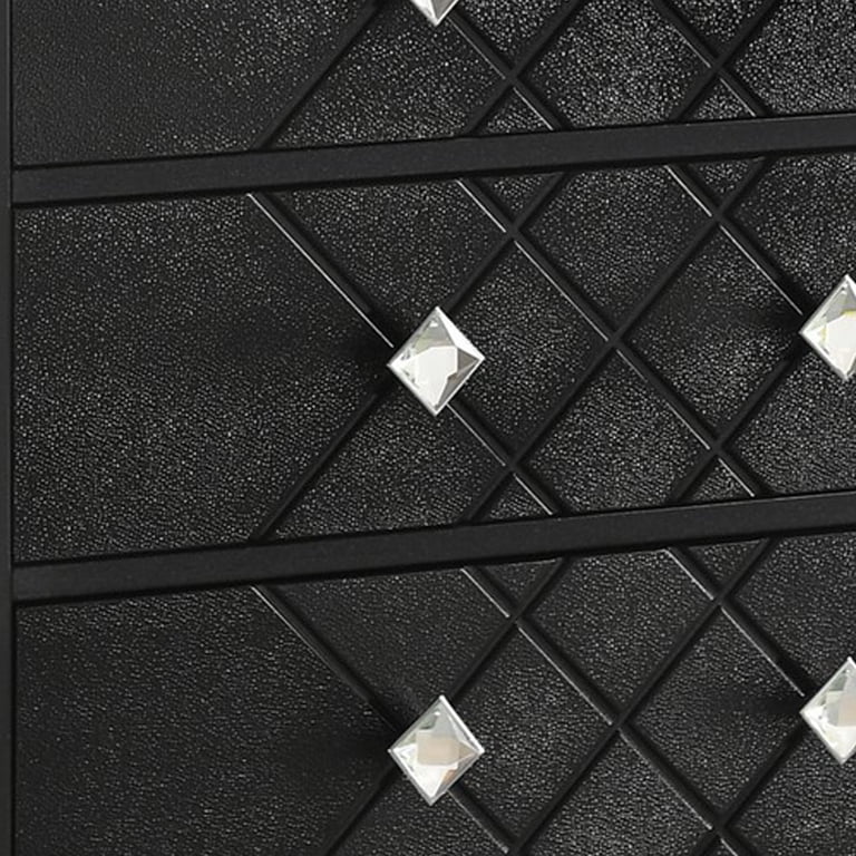 Vini 52 Inch Modern Glam Tall Dresser Chest, 5 Drawers Diamond Knobs, Black  - Walmart.com