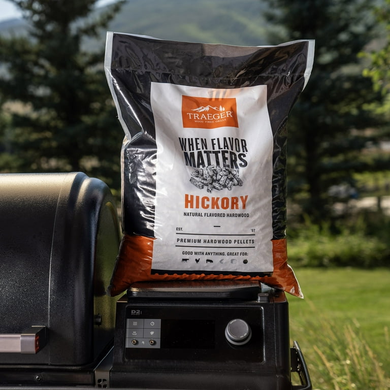 Traeger Pellet Grills Hickory Pellets, 20 lbs, Natural Hardwood