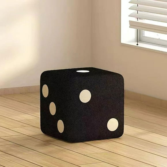 Small Footstool, Sofa Tea Stool, Change Shoes Bench, Footrest Stepstool, Padded Seat Wooden Legs,Creative Lamb Wool Cushion,Soft Shoe Seat Step Stool for Living Room, Bedroom, Couch, Entryway