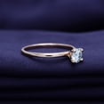 thumbnail image 4 of 18K Rose Gold Plated Solitaire Ring For Women | 5MM Moissanite Diamond Engagement Ring | Moissanite Promise Rings Jewelry Gifts For Her (0.40ctw) Ring Size-7, 4 of 6