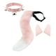 thumbnail image 5 of Conjunto de orejas y cola postizas para disfraz de cosplay, tocado de cuero sintético tipo gargantilla. Rosa, 5 of 9