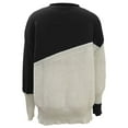 thumbnail image 5 of GBSYEWXS Sweaters For Women Daily Wear Cute Pullover Long Sleeve Crew Neck Color Block Black Sweater, 5 of 6