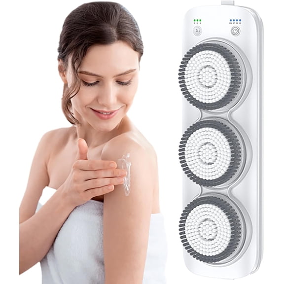 360 Degree Rotating Body Cleansing Brush, Wall Mounted Exfoliating Bath Brush, Electric Skin Care Scrubber for Daily Body Cleaning