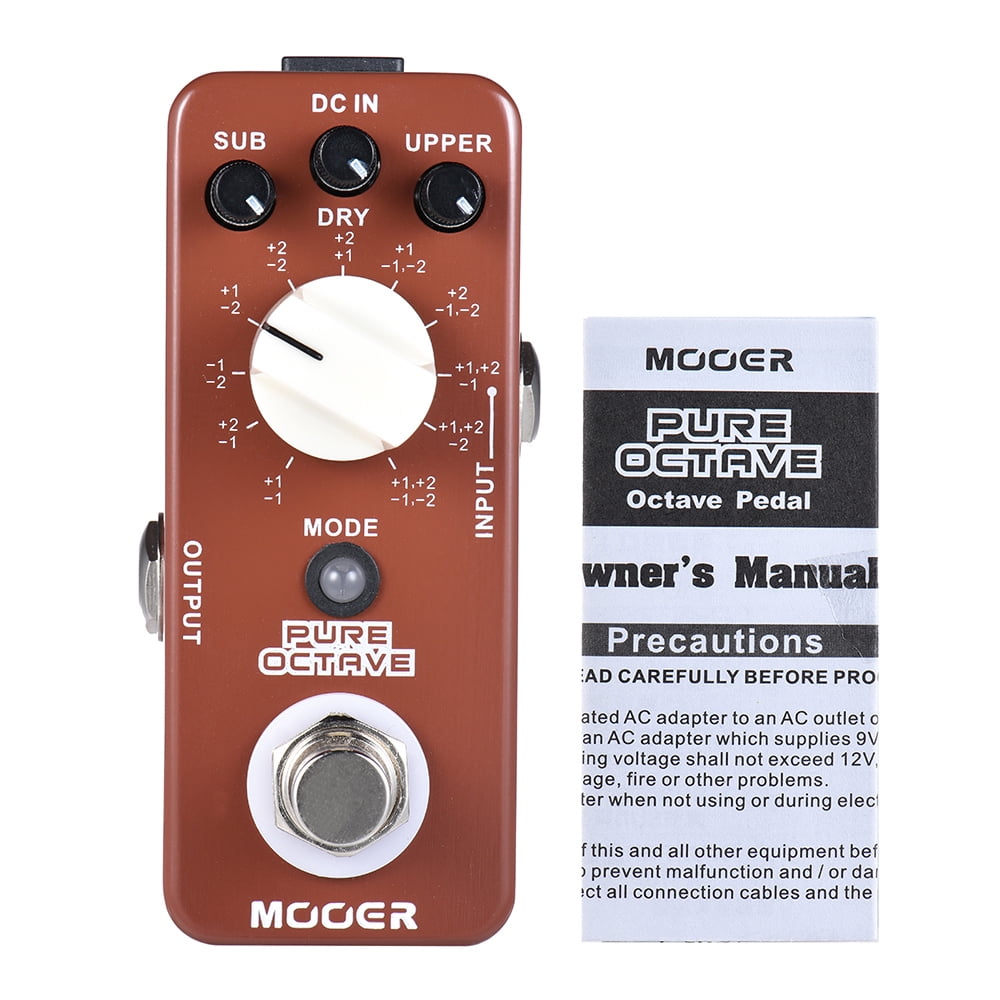 MOOER PURE OCTAVE Mini Octave Guitar Effect Pedal 11 Octave Modes True Bypass Full Metal Shell