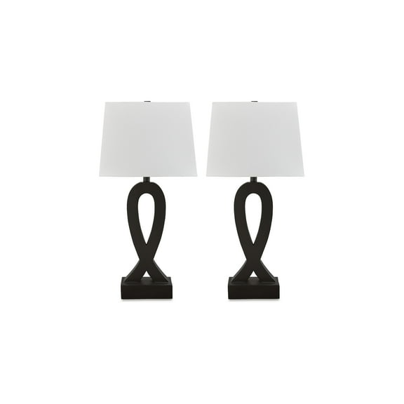 Signature Design by Ashley Markellton Modern Sculptural Table Lamps - Set of 2, Black